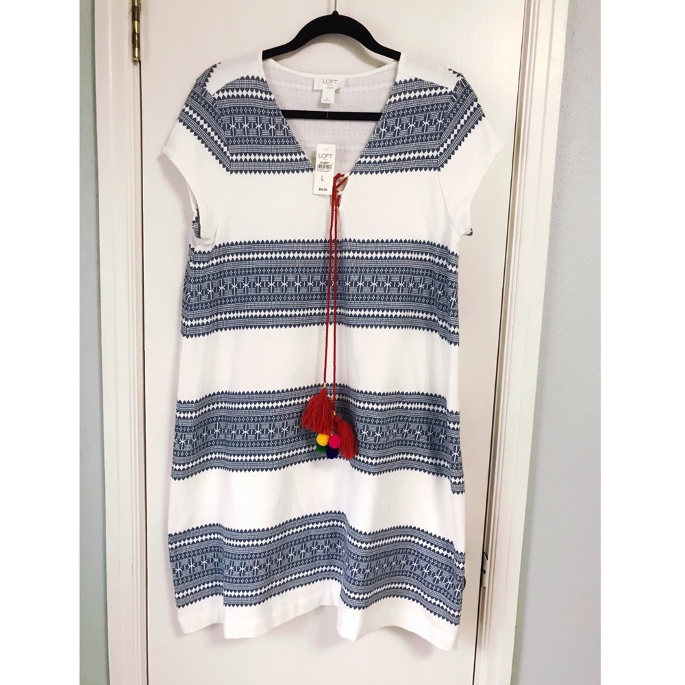 LOFT - Terry dress w tassels - NWT.
